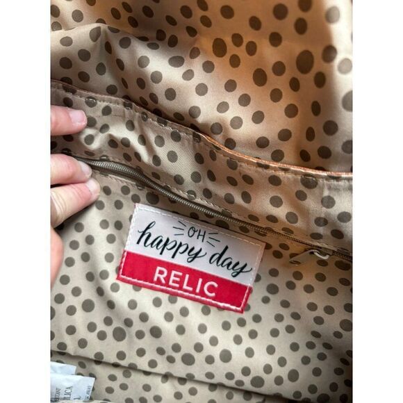 Relic Women's Multi-Color Striped Faux Leather Crossbody Bag With Polka Dot Inte - Picture 3 of 15